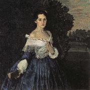 Konstantin Somov Lady in Blue oil painting on canvas